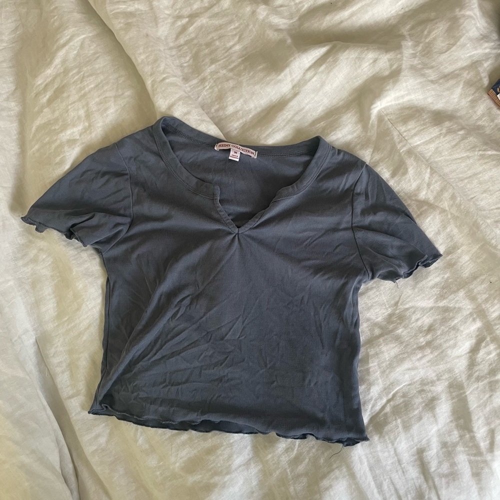 V-Neck Ruffle Baby Tee